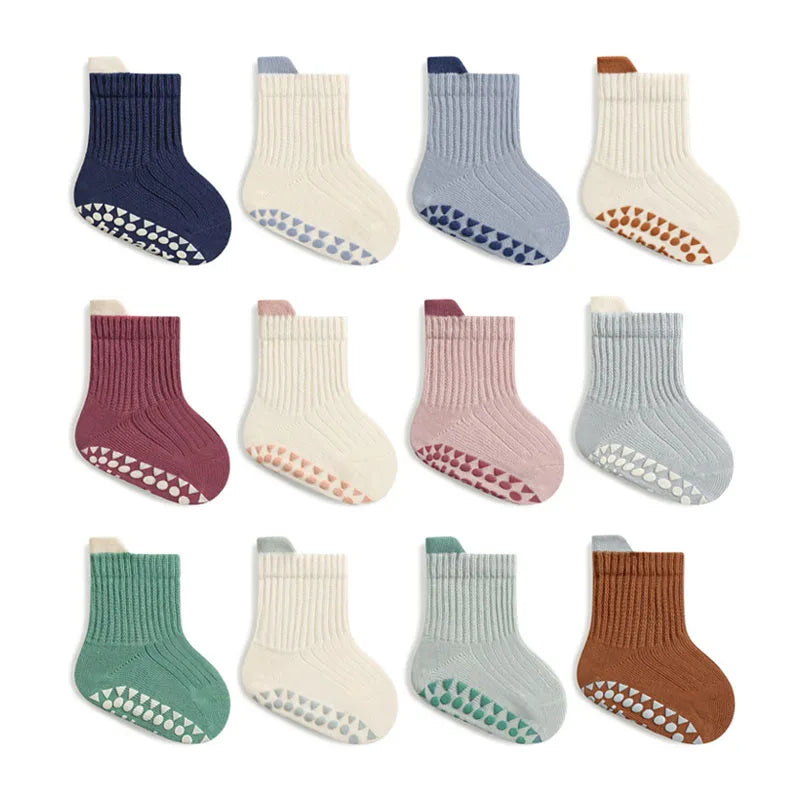 Kids' Anti-Slip Floor Socks (3-Pairs)