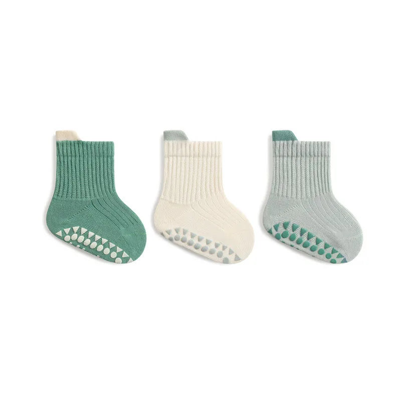 Kids' Anti-Slip Floor Socks (3-Pairs)
