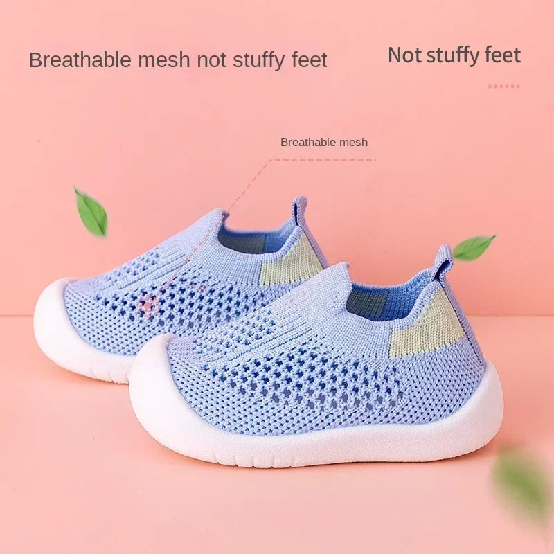 Breathable Mesh First-Walkers with Soft Flex-Soles