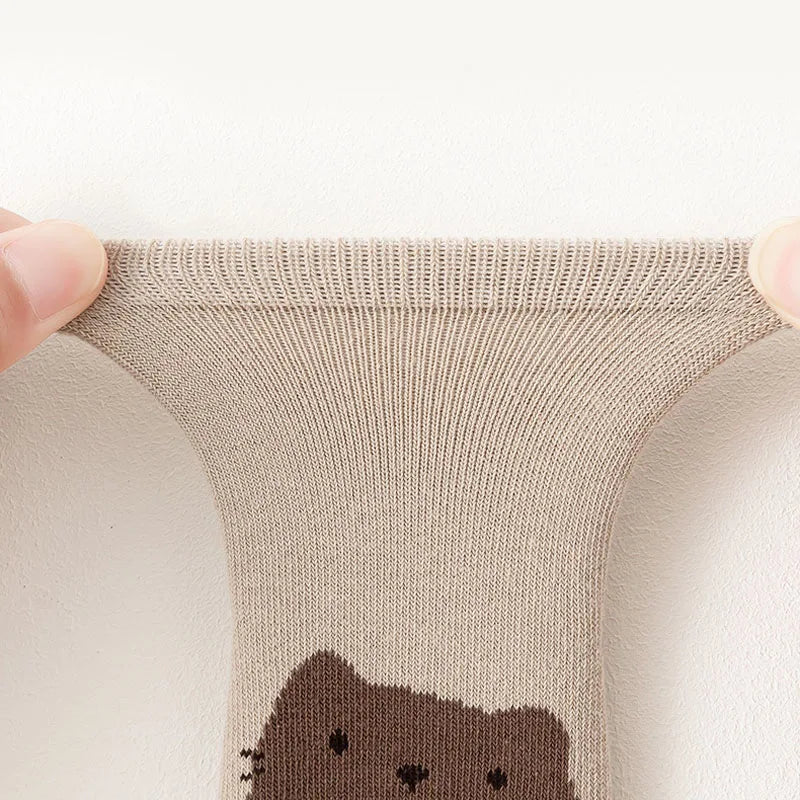 Toddler Fox & Bear Anti-Slip Socks (6-Pairs)