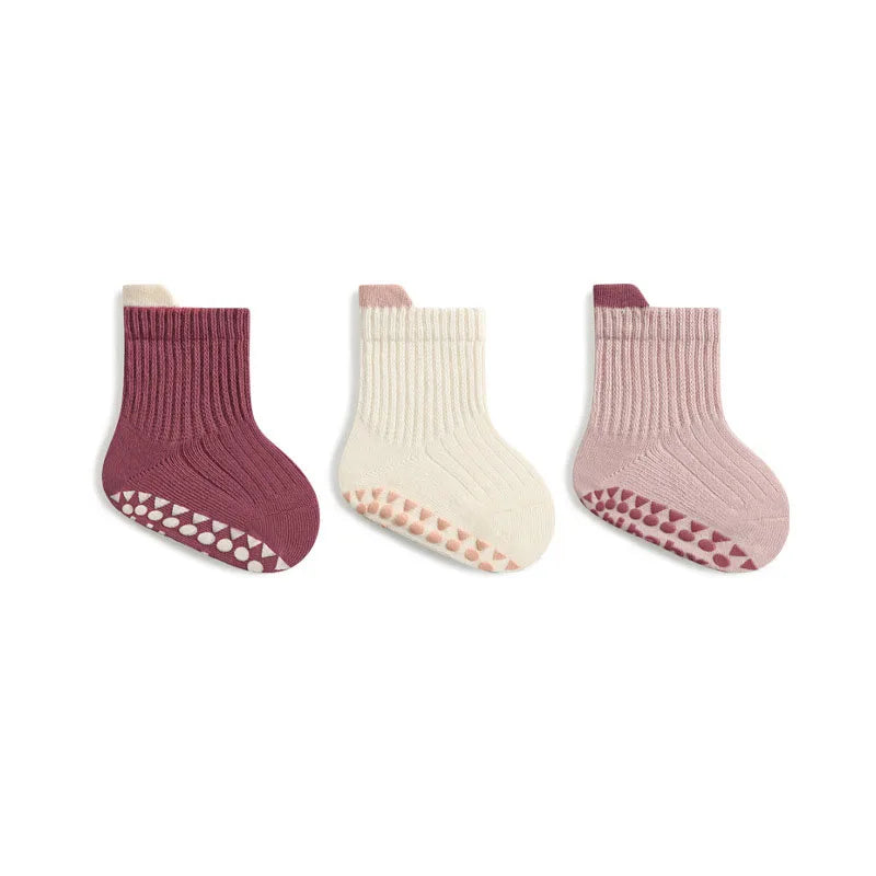 Kids' Anti-Slip Floor Socks (3-Pairs)