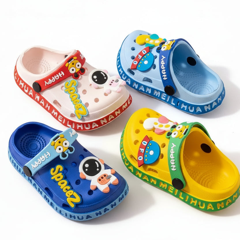 Colorful baby shoes with cartoon designs