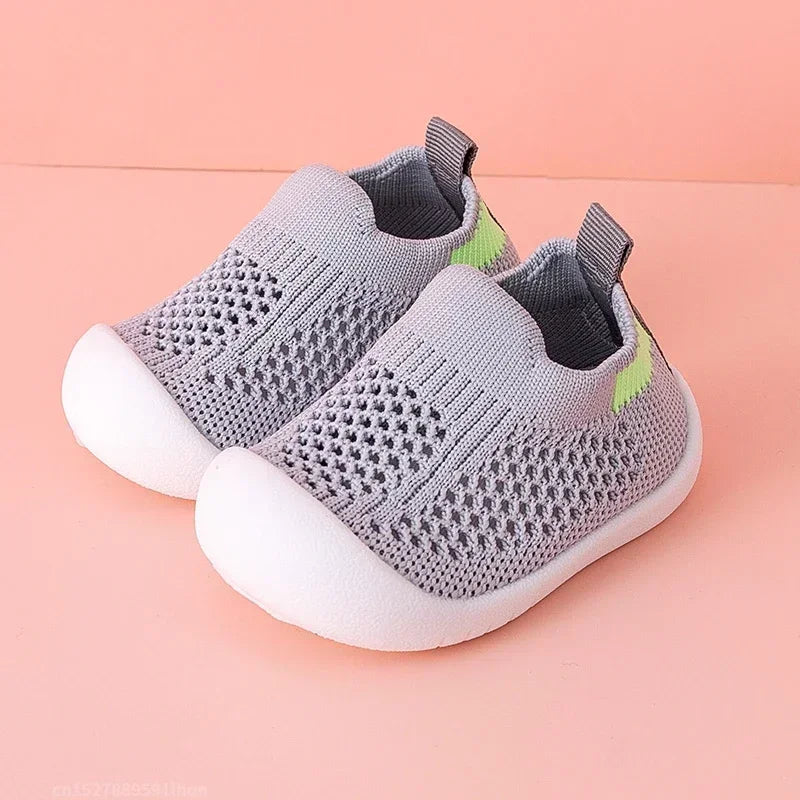 Breathable Mesh First-Walkers with Soft Flex-Soles