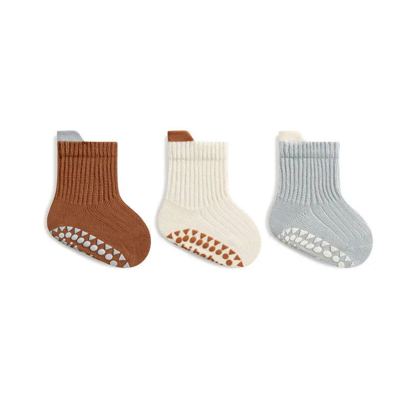 Kids' Anti-Slip Floor Socks (3-Pairs)