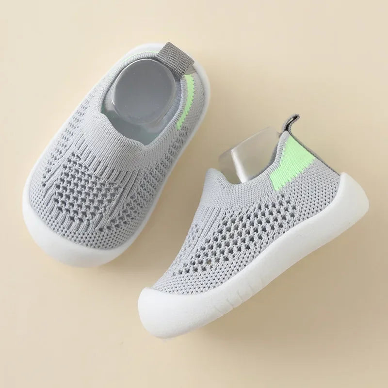 Breathable Mesh First-Walkers with Soft Flex-Soles