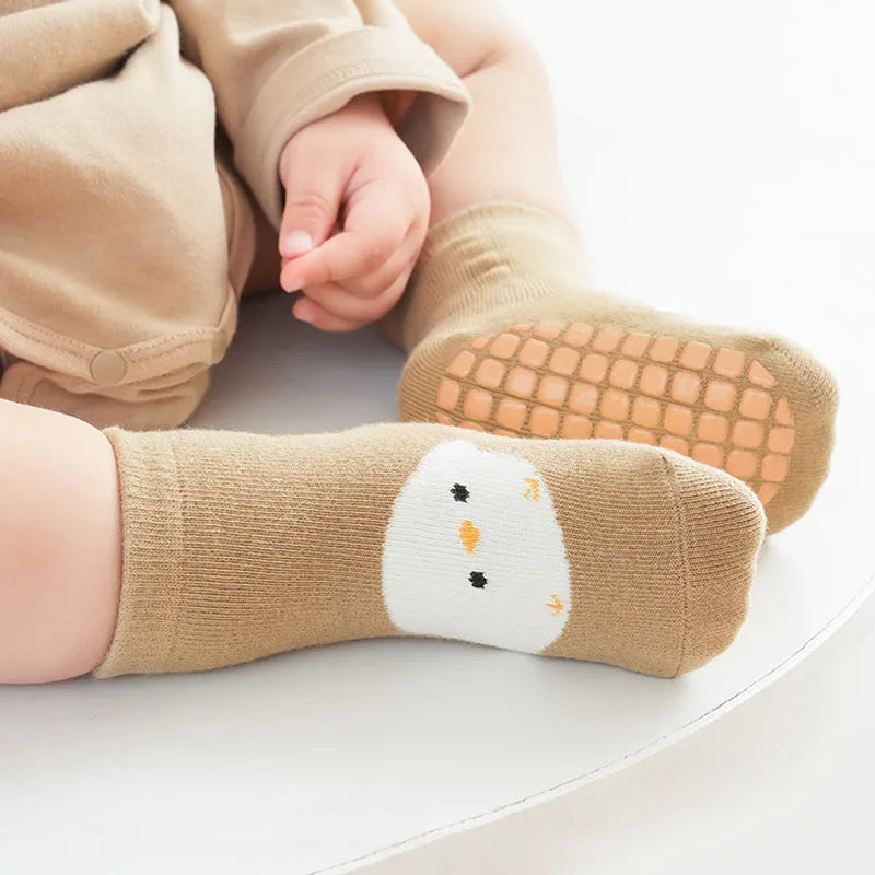Toddler Fox & Bear Anti-Slip Socks (6-Pairs)