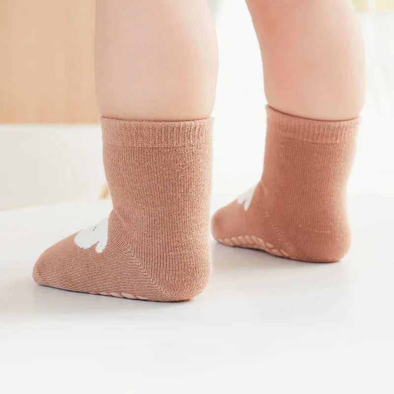 Toddler Fox & Bear Anti-Slip Socks (6-Pairs)