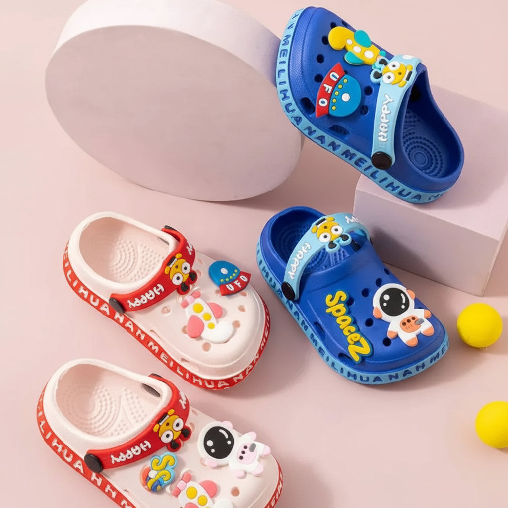 Colorful baby shoes with cartoon designs
